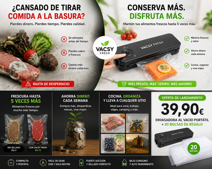 Pack VacsyFresh: envasadora+bolsas
